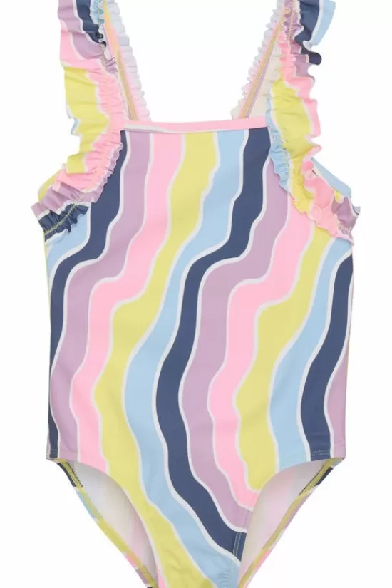 Online Badpak Swimsuit W. Frills Aop Badpakken