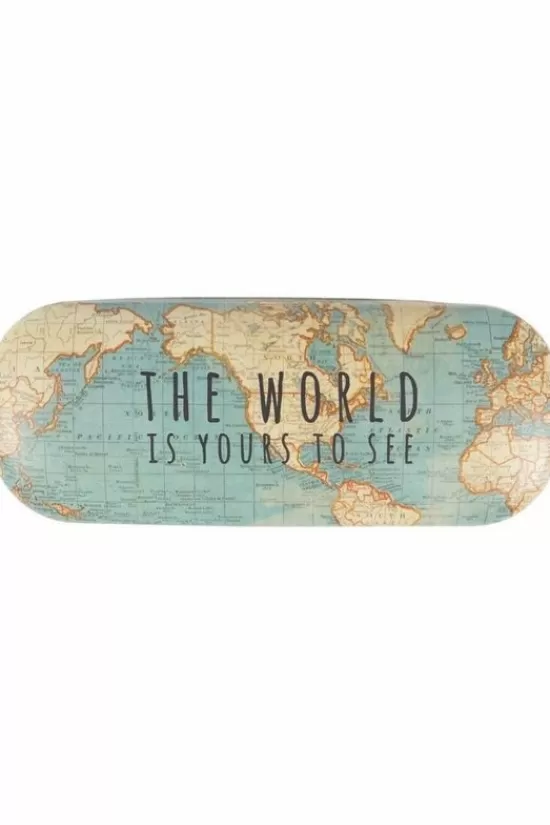 Clearance Brillenkoker Retro Vintage World Map Overige