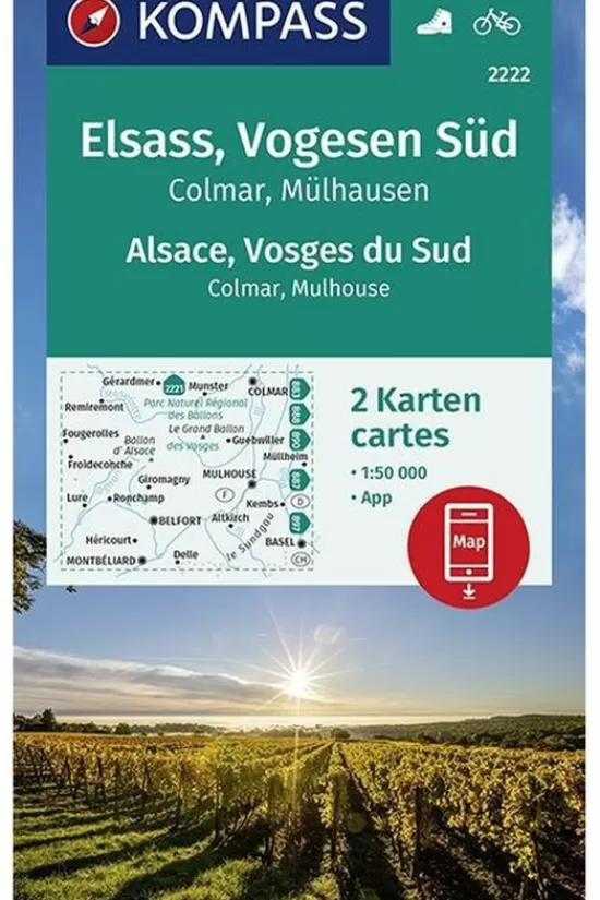 Online Elzas / Vogezen Zuid 2222 Gps R/V 2-Set Kaarten