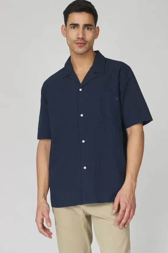 Best Hemd Ss Camp Collar Blues Hemden