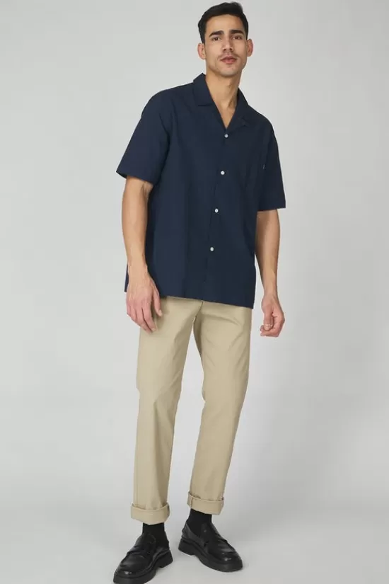 Best Hemd Ss Camp Collar Blues Hemden