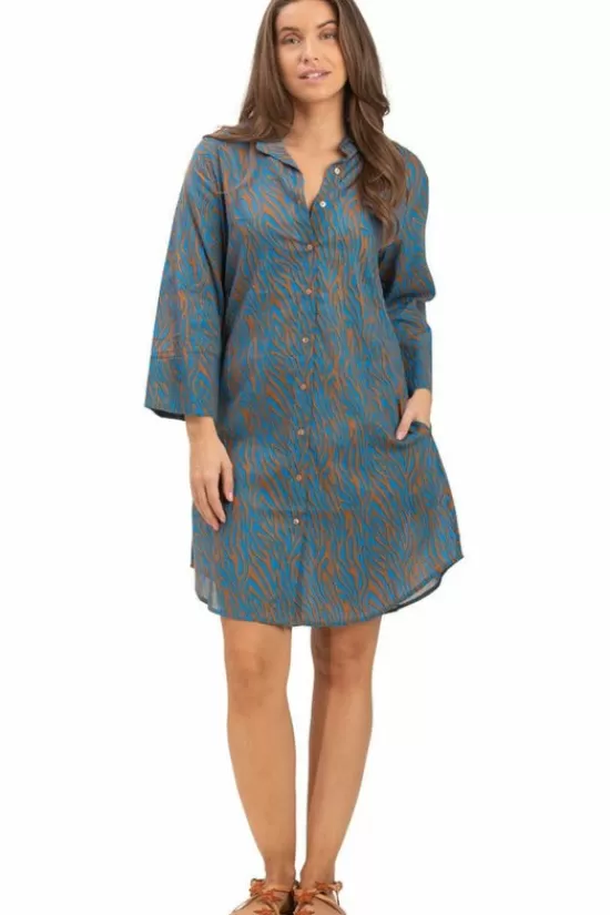 Shop Jurk Chemise Longue Zebra Strandkleding
