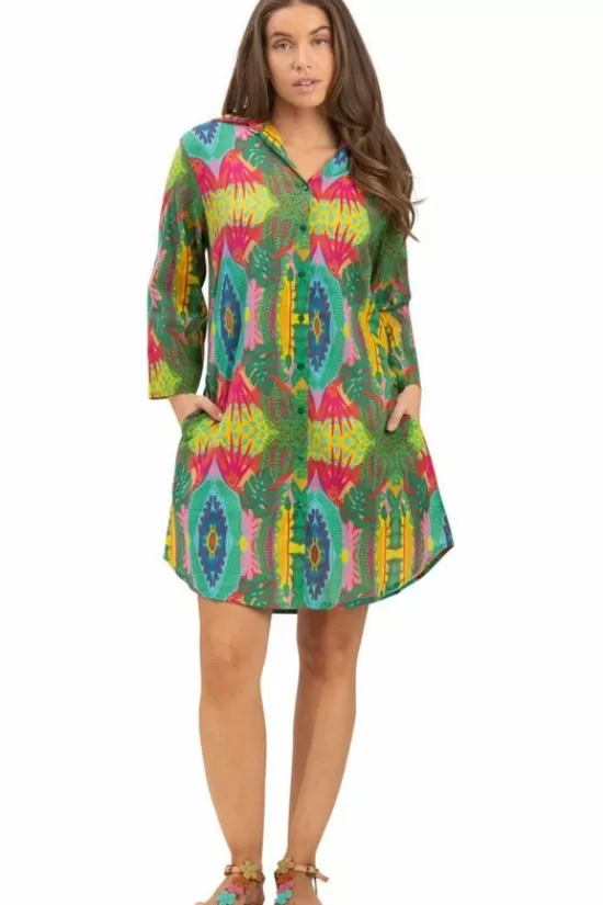 Fashion Jurk Chemise Longue Zebra Strandkleding
