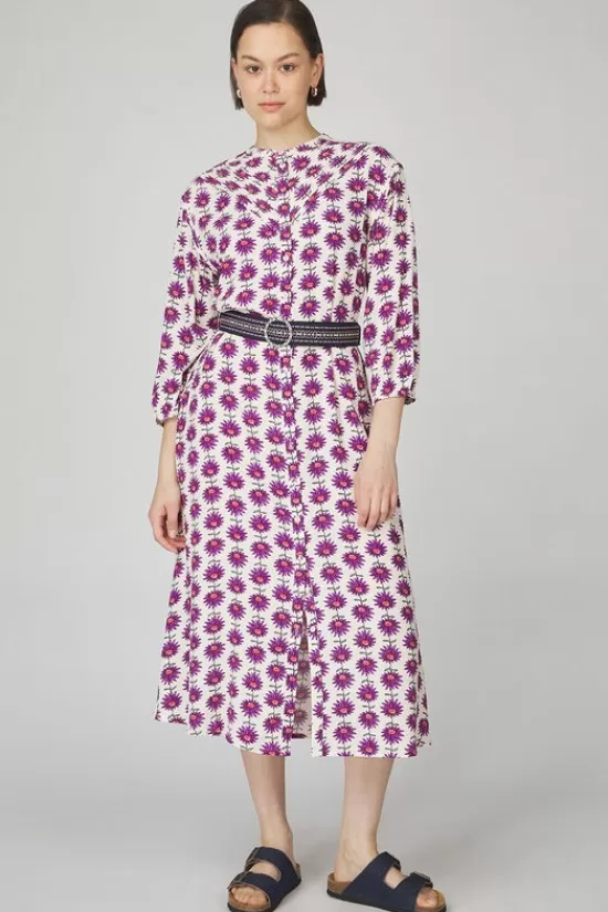 Store Jurk Dress - Stella Flower Ecru Jurken