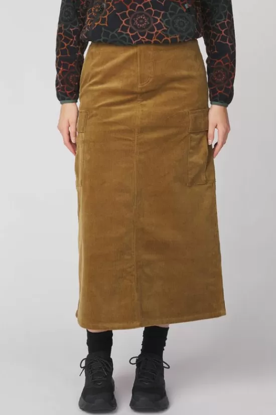 Outlet Rok Ws Corduroy Long Cargo Skirt Rokken