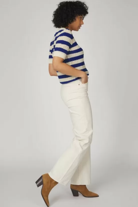 Best Sale Short Tessa Str Ecru Broeken