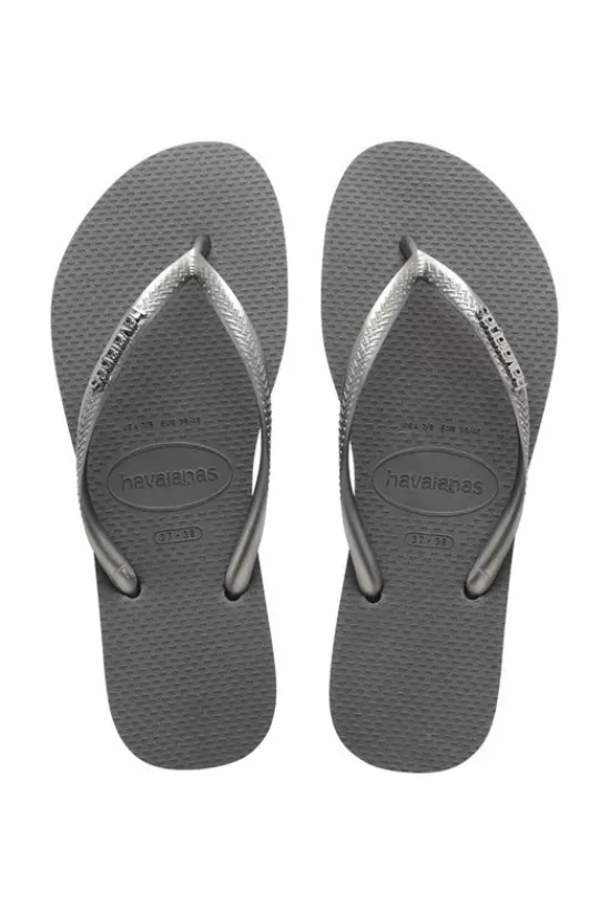 Outlet Slim Logo Metallic Slippers