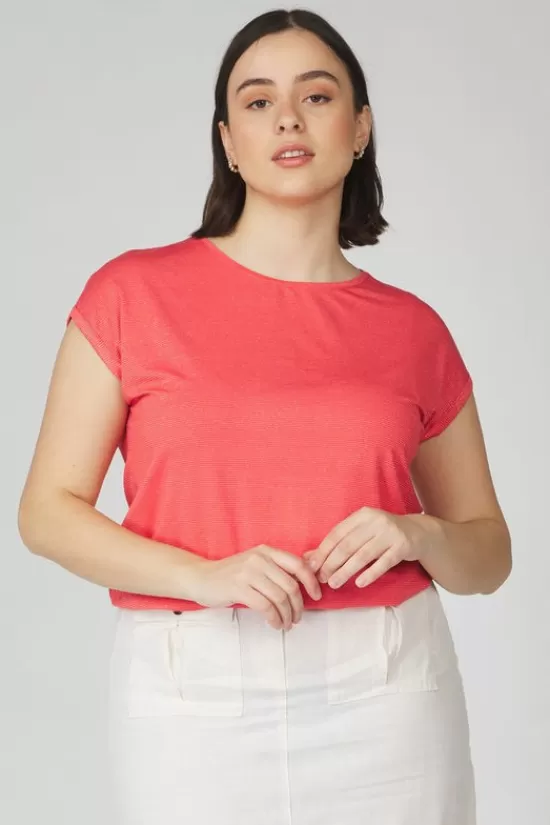 Cheap T-Shirt Lava Plain Lurex Strip T-Shirts & Tops