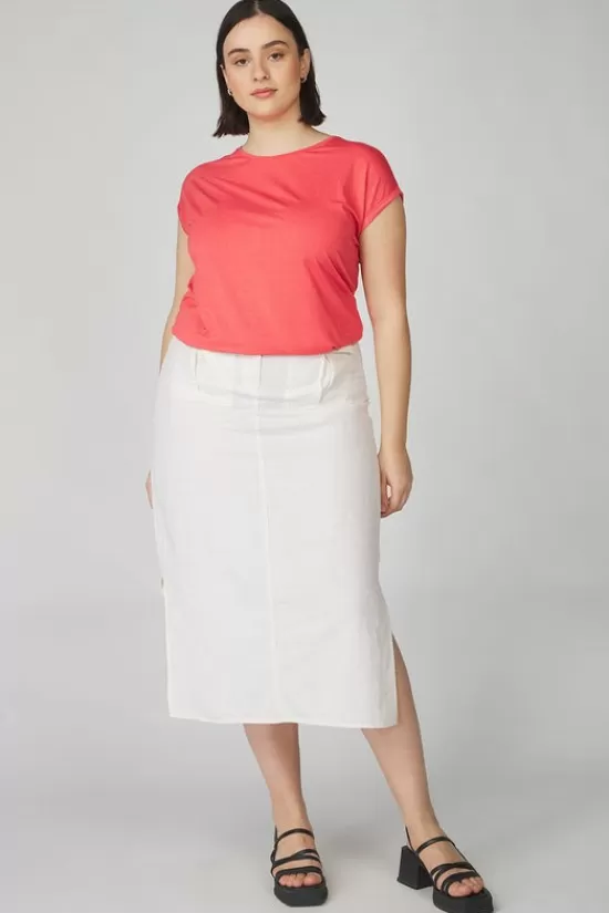 Cheap T-Shirt Lava Plain Lurex Strip T-Shirts & Tops