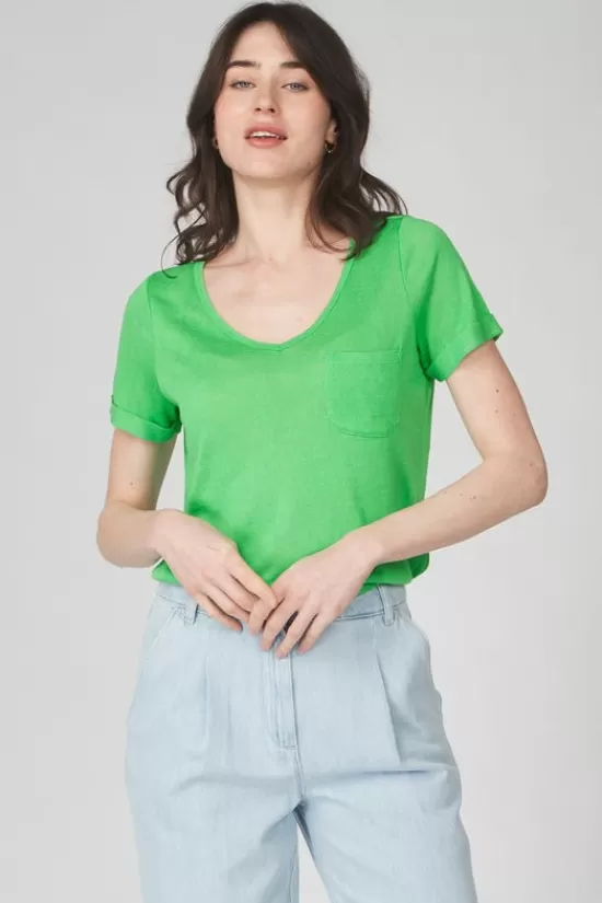 Flash Sale T-Shirt Tessi Slub Ss V Neck T-Shirts & Tops
