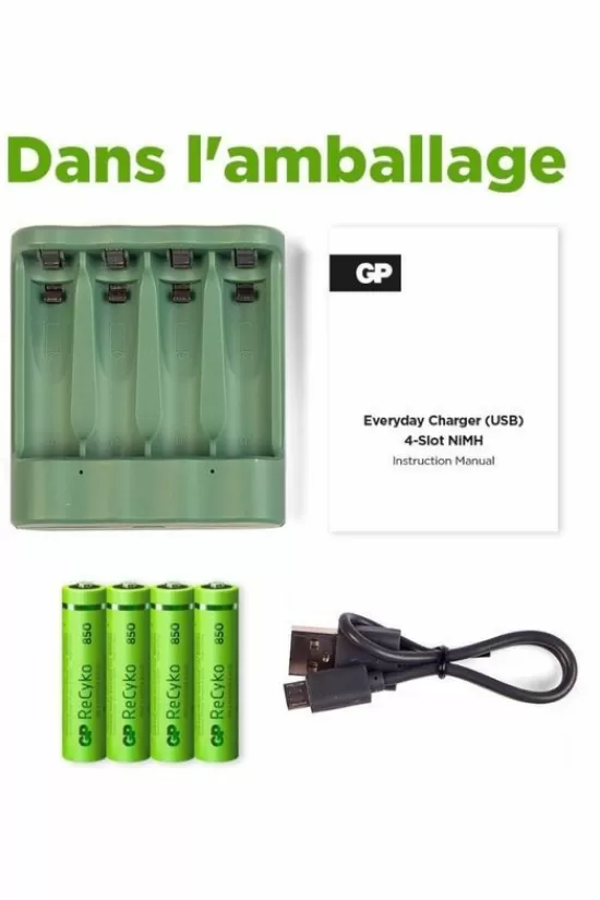 Cheap Usb Battery Charger B421 4X Recyko Aaa 850 Mah Batterijen & Laders