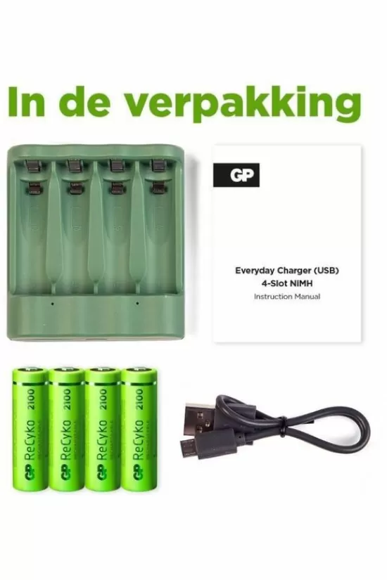 Best Usb Battery Charger B421 4Xrecyko Aa 2100 Mah Batterijen & Laders